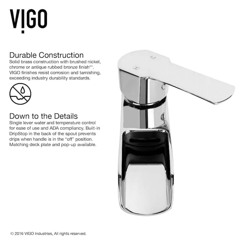 VIGO Magnolia Matte Stone Vessel Bathroom Sink and Niko Faucet Set