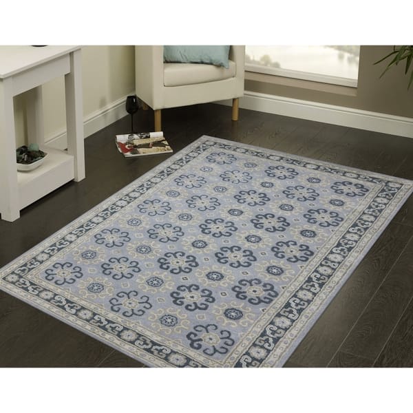 Norseth Lily Hand Tufted Wool Blend Floral Area Rug Overstock 19569758