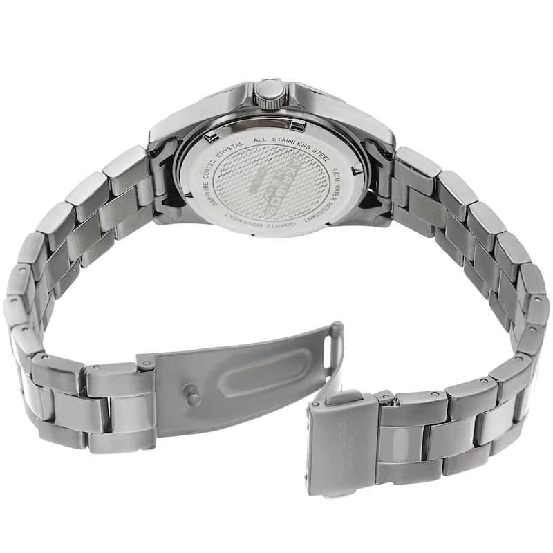 Akribos XXIV Women's Dodecagon Crystal Diver Style Silver-Tone Bracelet Watch