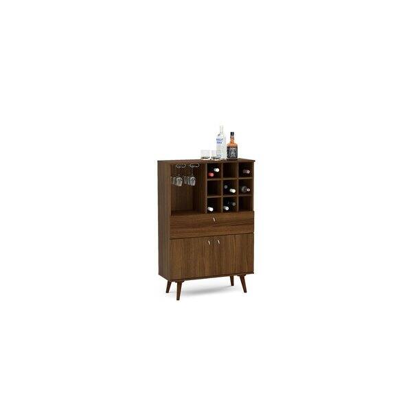 Boahaus Elegant Bar Cabinet Dark Brown Wine Storage One Boahaus Elegant Bar Cabinet Dark