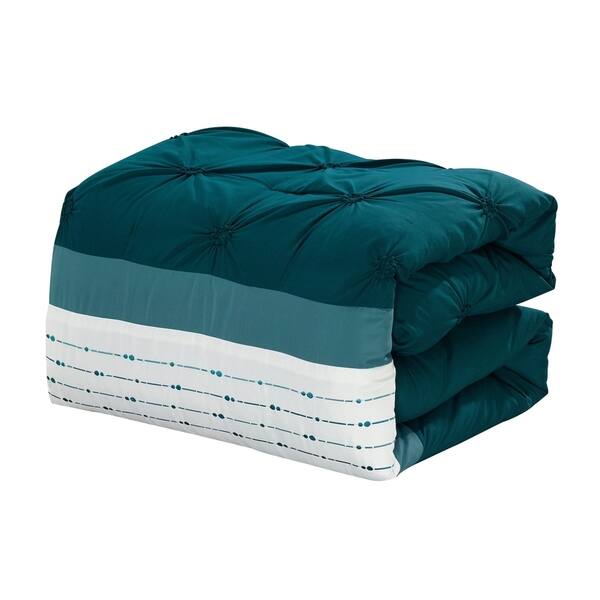 Shop Olivia 7 Piece Pinch Pleat Embroidered Comforter Set Free