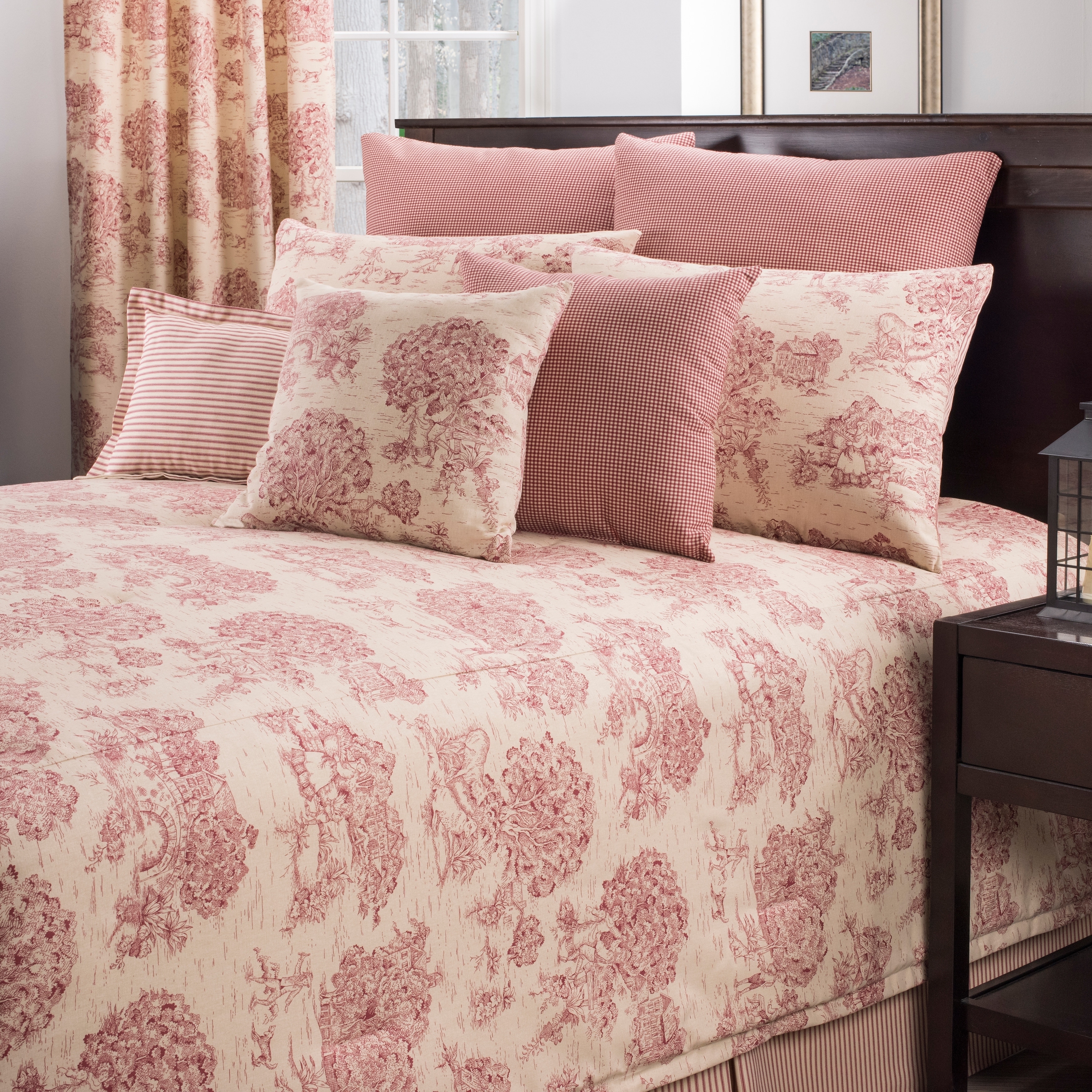 Provence red toile comforter set