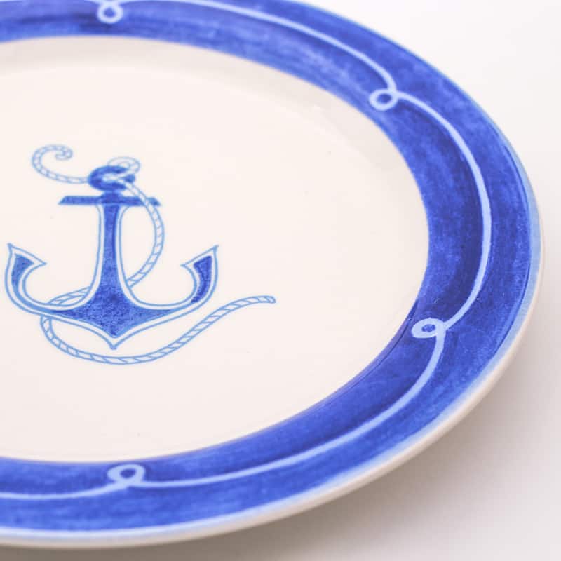 Euro Ceramica Ahoy 4 Piece Stoneware Assorted Salad Plate Set - 8.66 in. x 8.66 in. x 1 in.