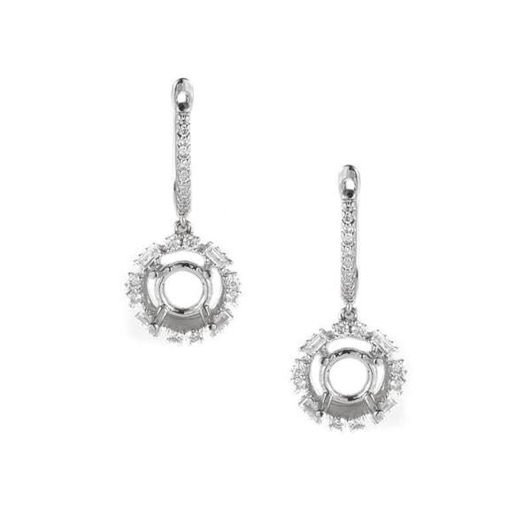 Elegant White Gold Diamond Earring Mountings Free Shipping Elegant White Gold Diamond Earring Mountings