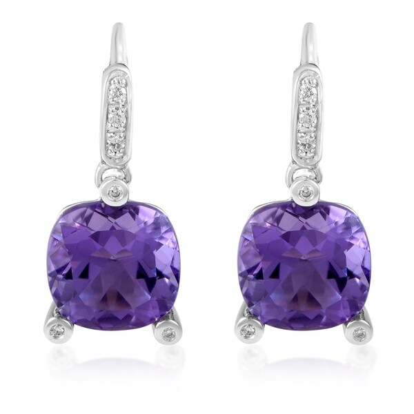 Poiray S White Gold Diamond Amethyst Earrings Ppi2062 Poiray S White Gold Diamond Amethyst Earrings Ppi2062