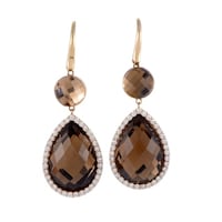 Roberto Coin Tail Women S Rose Gold Diamond Smoky Quartz Roberto Coin Tail Women S Rose Gold Diamond And Smoky Quartz Drop Earrings