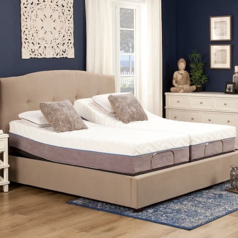 Blissful Nights 12-inch Gel Memory Foam Mattress and Adjustable Bed Set