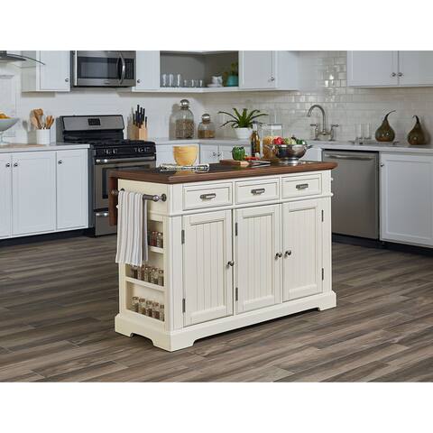 Kitchen Islands Online At Our Best Furniture Osp Home Furnishings Farmhouse Basics White Kitchen Island With Vintage Oak And Granite Top