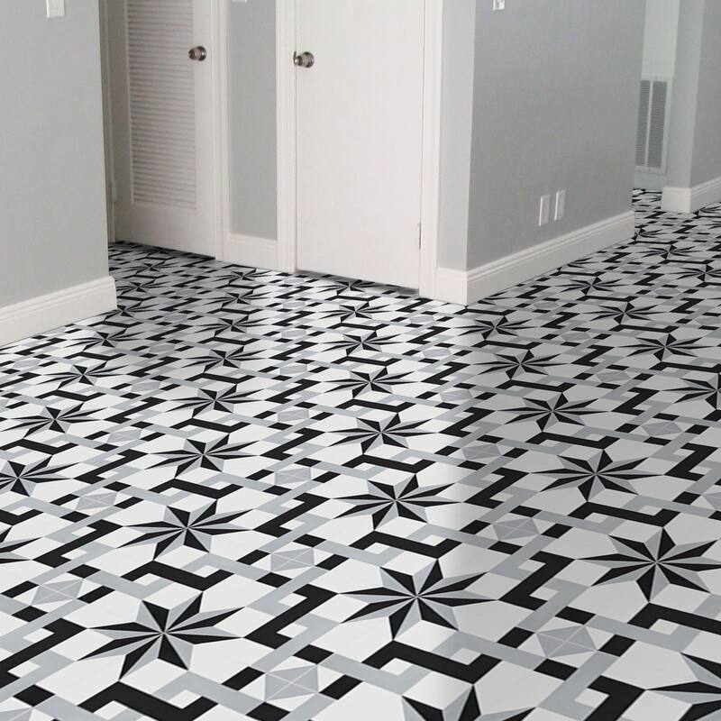 Handmade Sahara in Black and Grey Tile, Pack of 12 (Morocco)