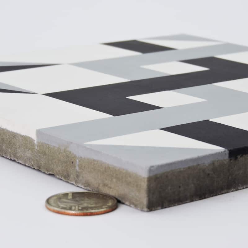 Handmade Sahara in Black and Grey Tile, Pack of 12 (Morocco)