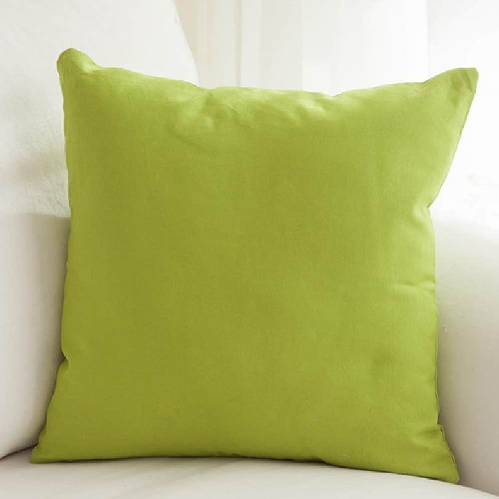 Shop Cotton Linen Pillow Case Apple Green Solid 18 X 18 Free