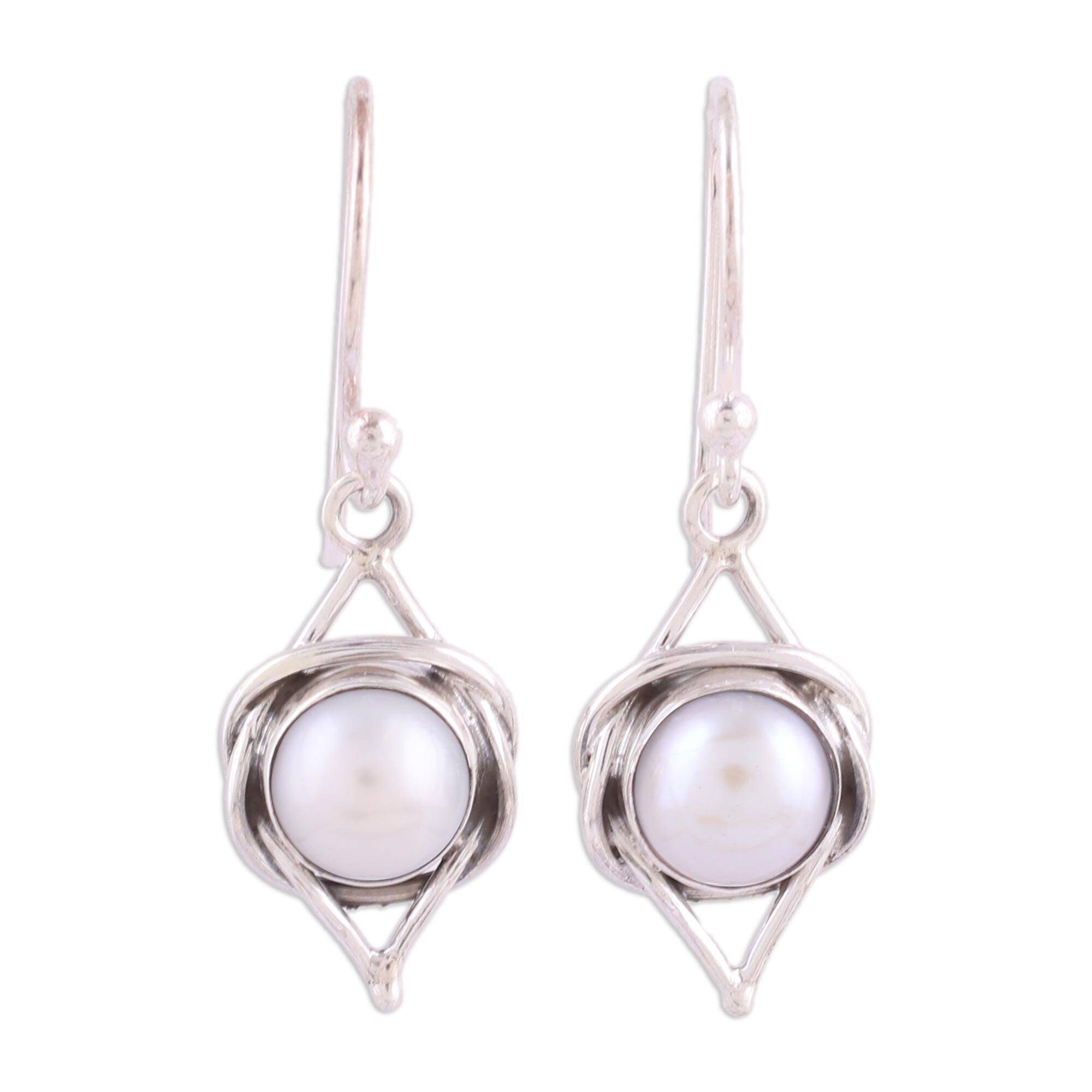 sterling silver and pearl earrings