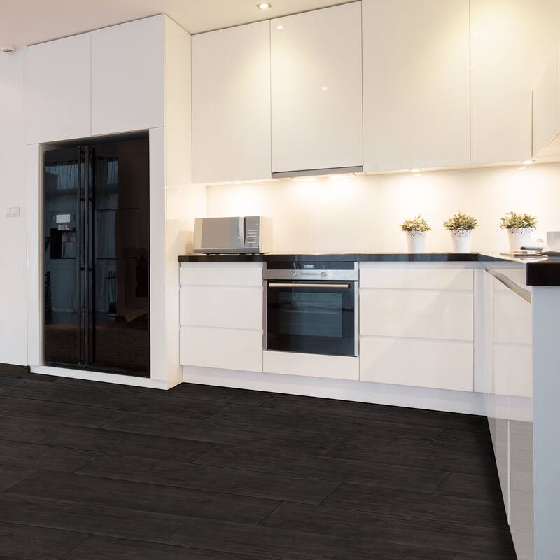 Flex Flor Looselay Vinyl Plank 9" x 48" Ebony- 8 Planks/24 sq. ft.