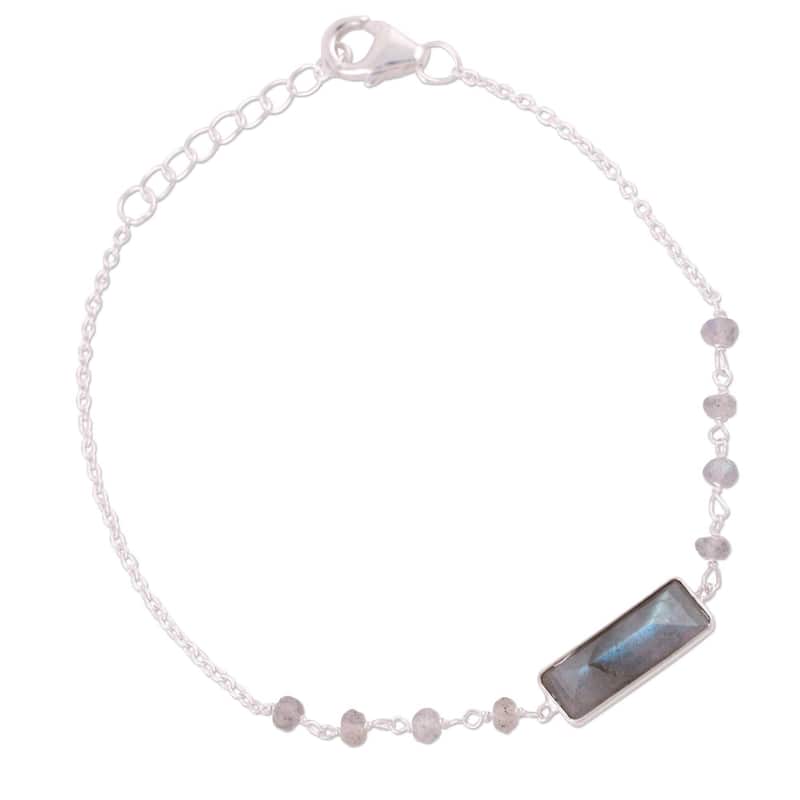 NOVICA Handmade Sterling Silver 'Magical Prism' Labradorite Bracelet (India)