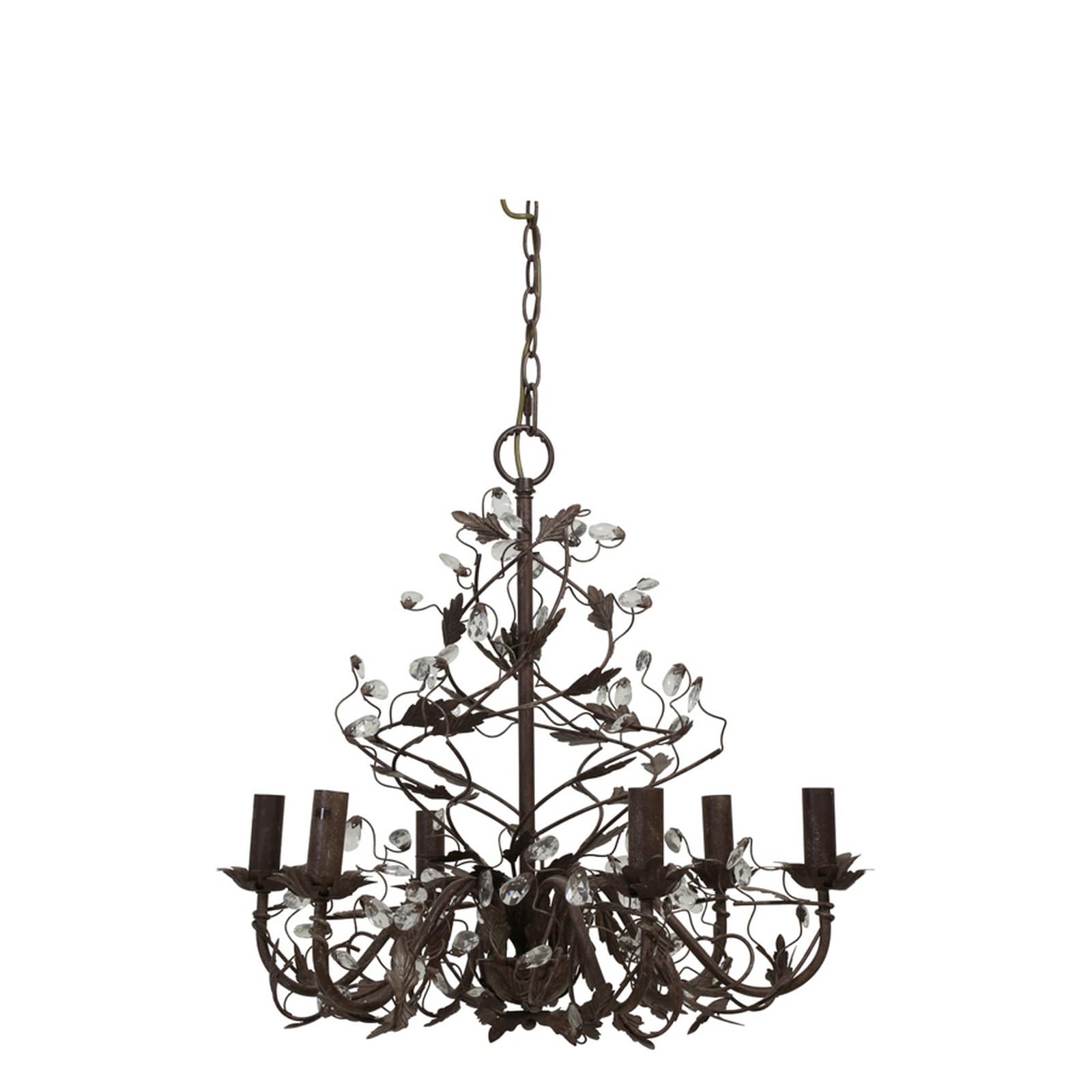Urban Designs Crystal Iron Hanging Lamp Chandelier (Dark Brown) - Chandeliers For Bedrooms by Overstock.com
