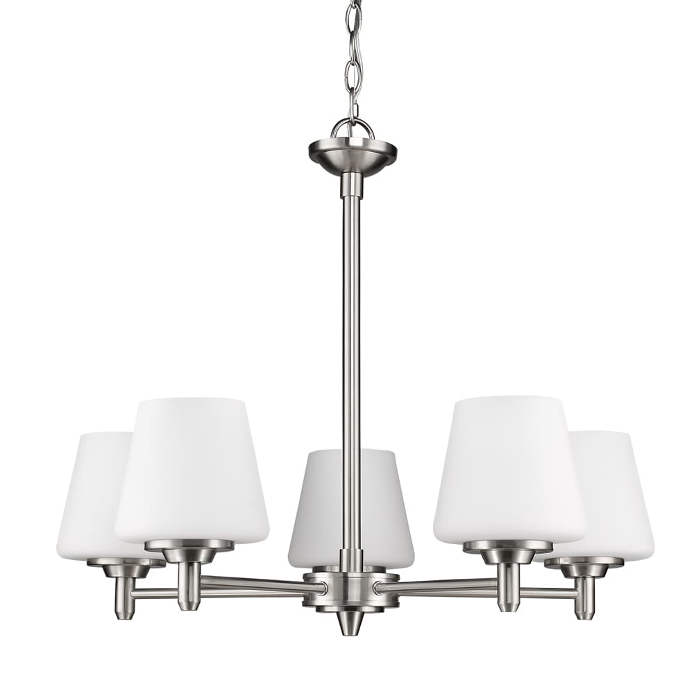 Paige 5-light Satin Nickel Chandelier (5-Light, 22 inch, Satin Nickel) - Chandeliers For Bedrooms by Overstock.com