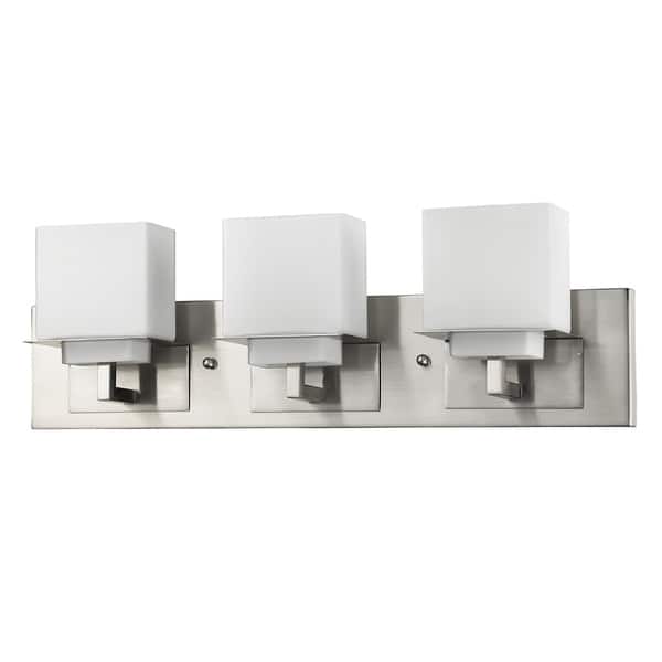 slide 1 of 1, Rampart 3-Light Satin Nickel Bath Light - Satin Nickel