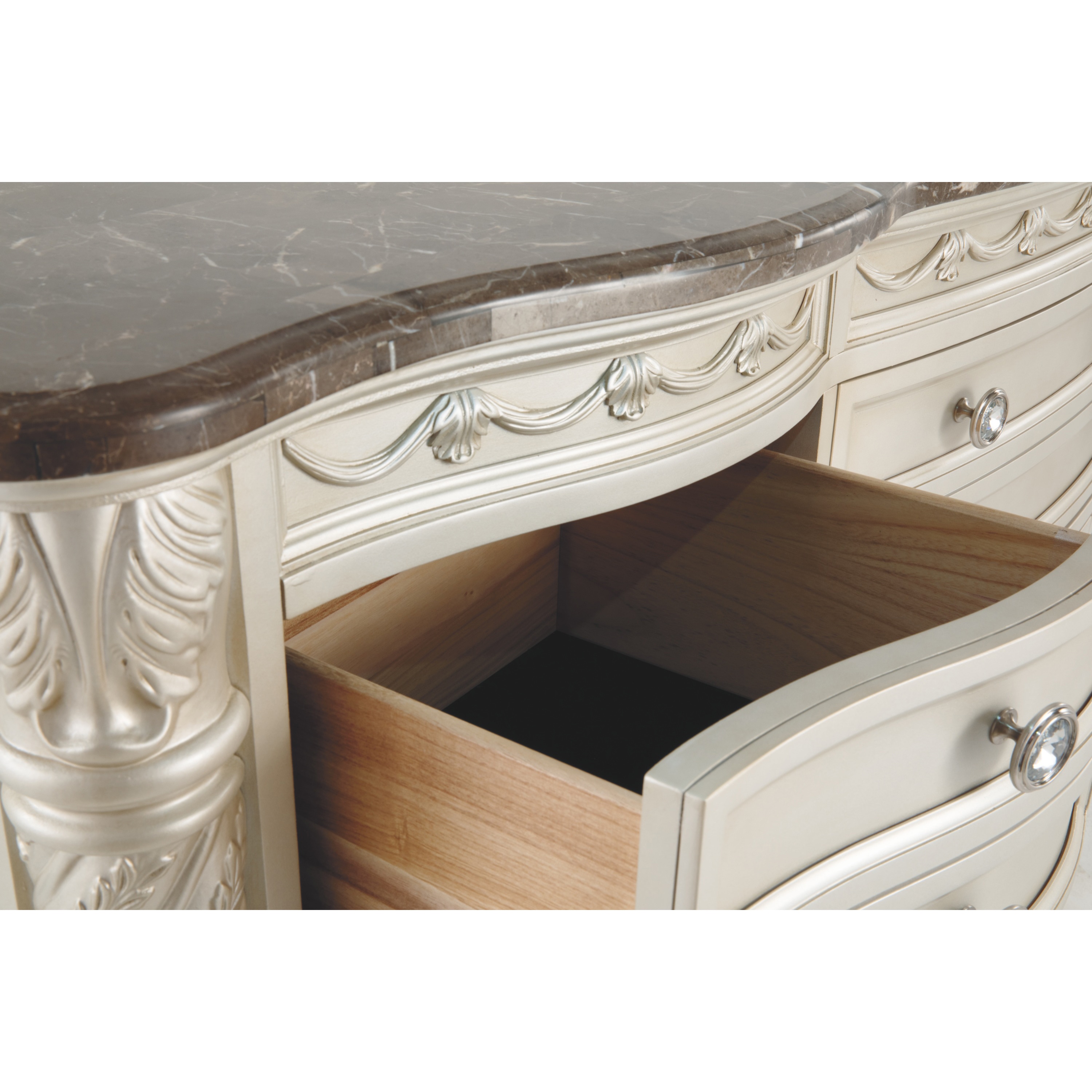 cassimore pearl silver dresser Ashley Cassimore 5 Piece Queen Panel Bedroom Set B750-31-36-57-54-96 - Portland, OR
