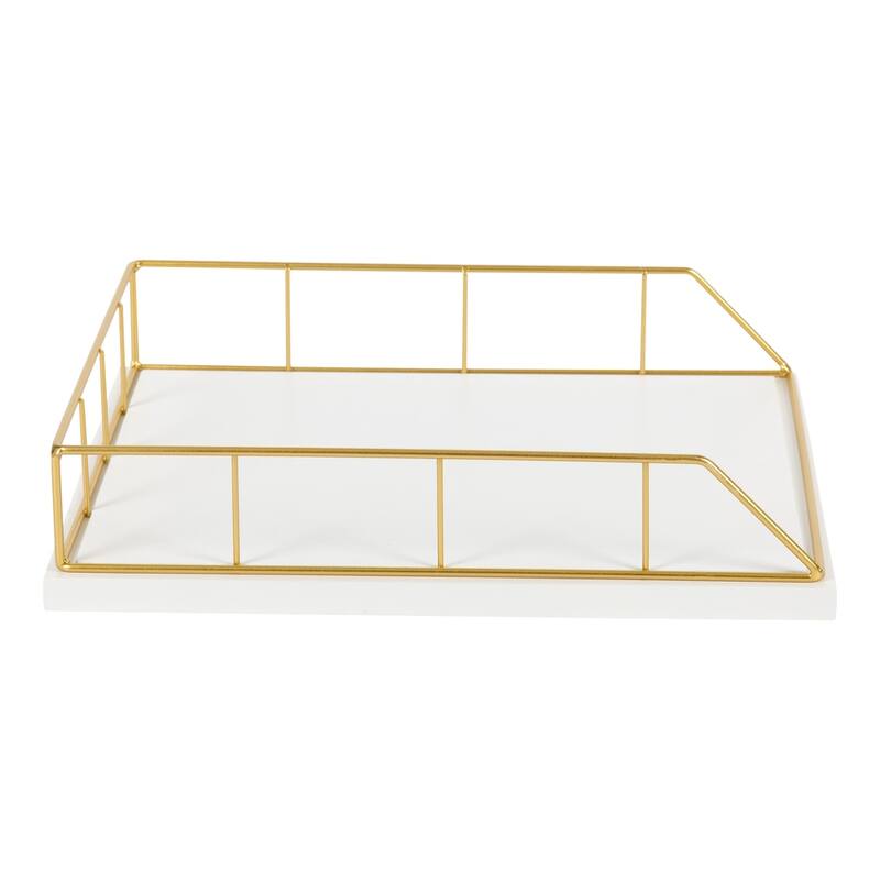 Carbon Loft Richter Stacked Metal and Wood Letter Trays - N/A