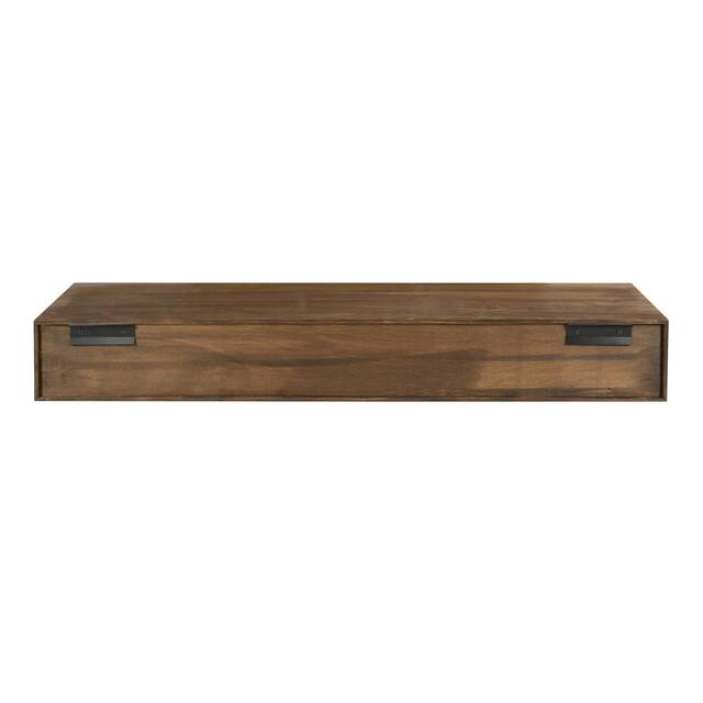 Kate and Laurel Boxx Wood Floating Wall Shelf 36" x 8" x 5" White