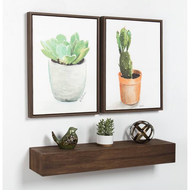 Kate and Laurel Boxx Wood Floating Wall Shelf 36" x 8" x 5" White