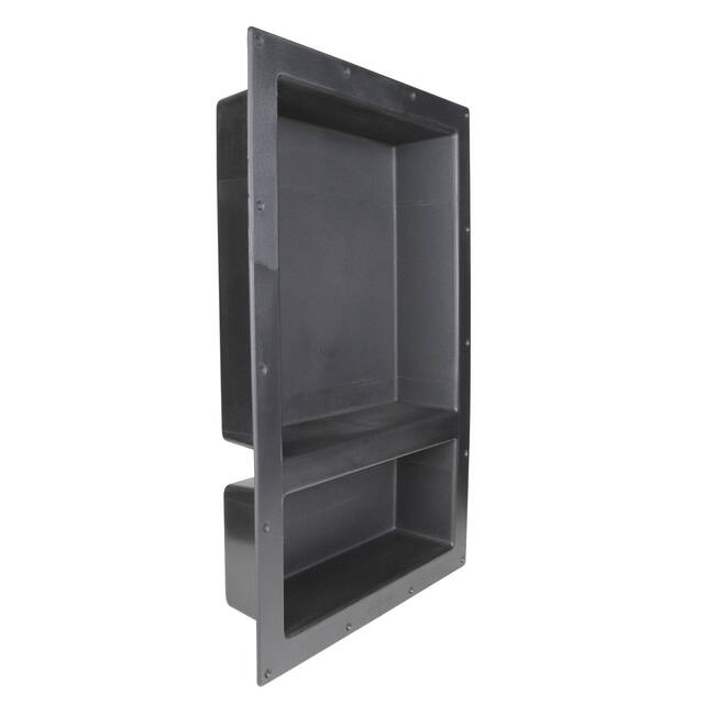 LARGE DOUBLE SHOWER CUBE Ready For Tile Waterproof Leakproof 25" x 17" Bathroom Recessed Dual Shelf Niche Organizer Storage