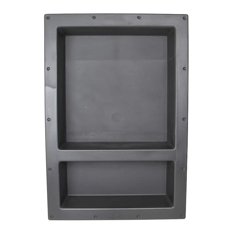 LARGE DOUBLE SHOWER CUBE Ready For Tile Waterproof Leakproof 25" x 17" Bathroom Recessed Dual Shelf Niche Organizer Storage