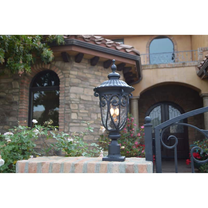 AA Warehousing Hailee 3 Light Exterior light in Matte Black Finish - Black