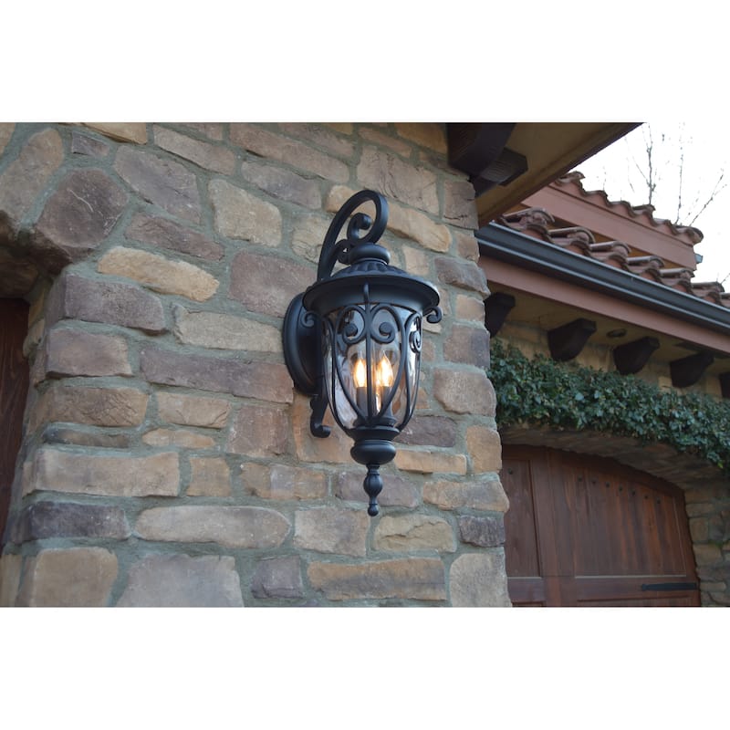 AA Warehousing Hailee 3- Light Exterior light in Matte Black Finish