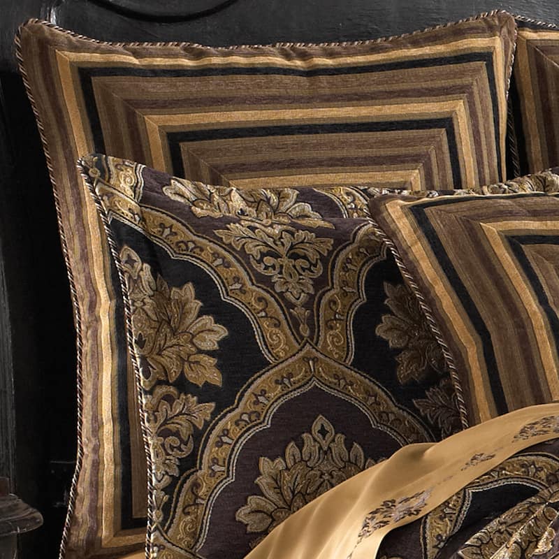 Five Queens Court Reilly Woven Chenille Stripe Luxury Euro Sham