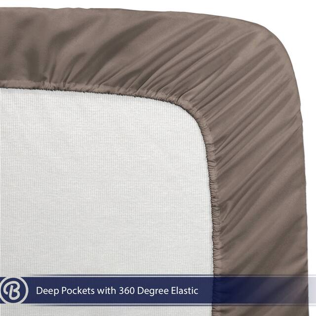 Bare Home Deep Pocket Fitted Sheet & Pillowcase Set, Hypoallergenic