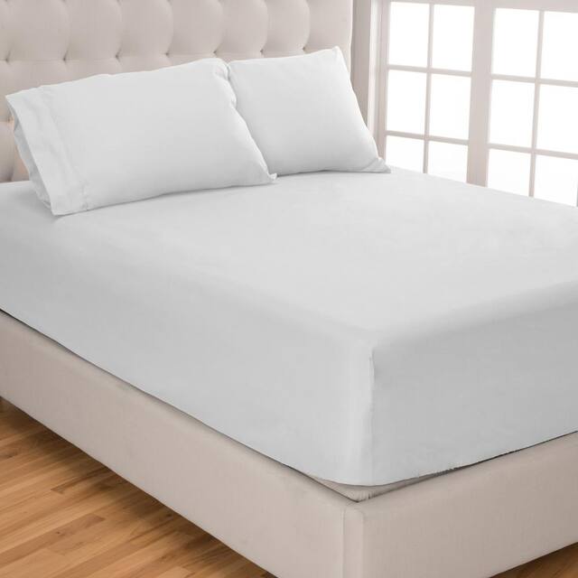 Bare Home Deep Pocket Fitted Sheet & Pillowcase Set, Hypoallergenic - Cal King - White