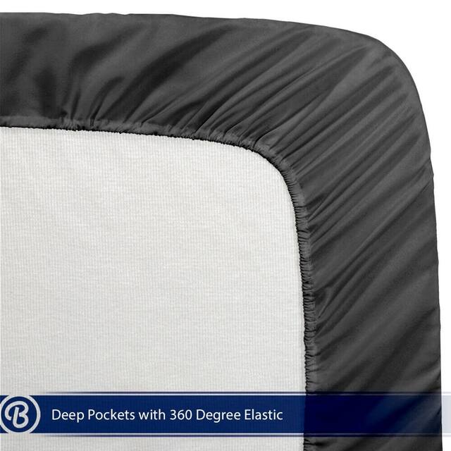 Bare Home Deep Pocket Fitted Sheet & Pillowcase Set, Hypoallergenic