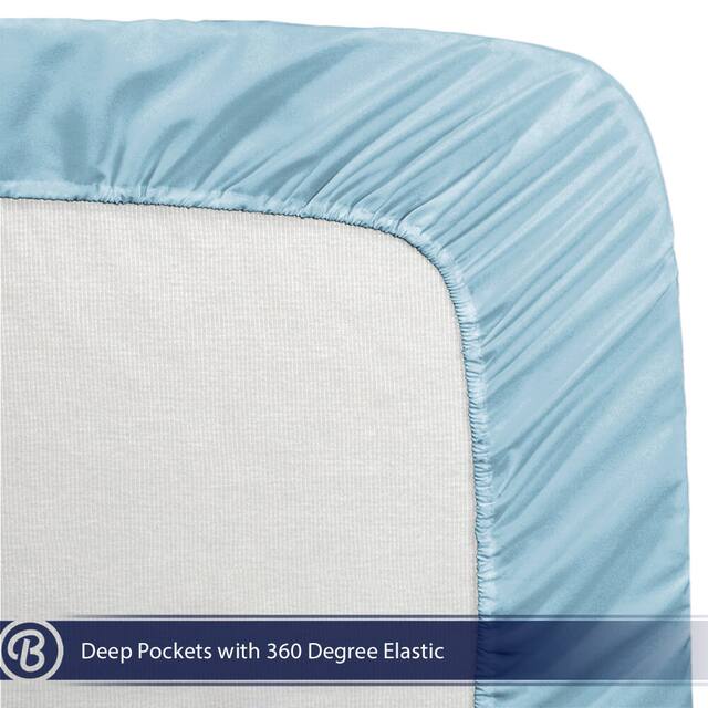 Bare Home Deep Pocket Fitted Sheet & Pillowcase Set, Hypoallergenic