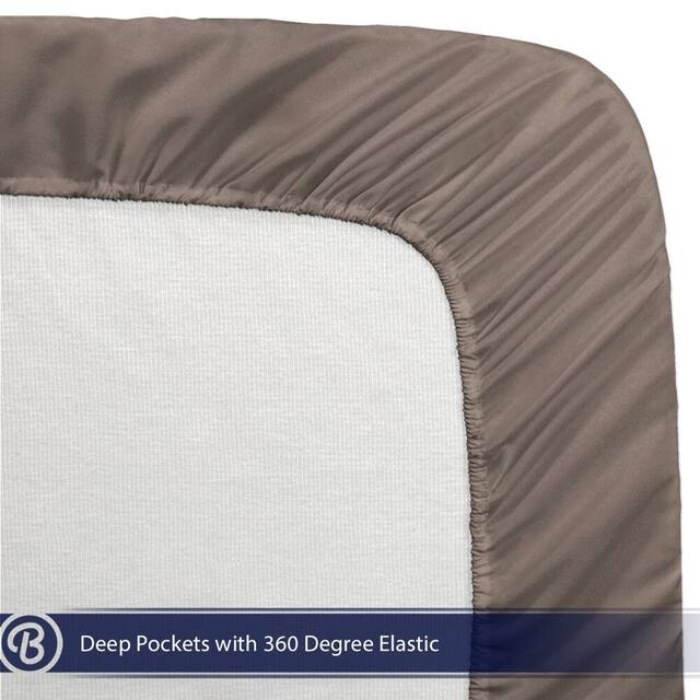 Bare Home Deep Pocket Fitted Sheet & Pillowcase Set, Hypoallergenic