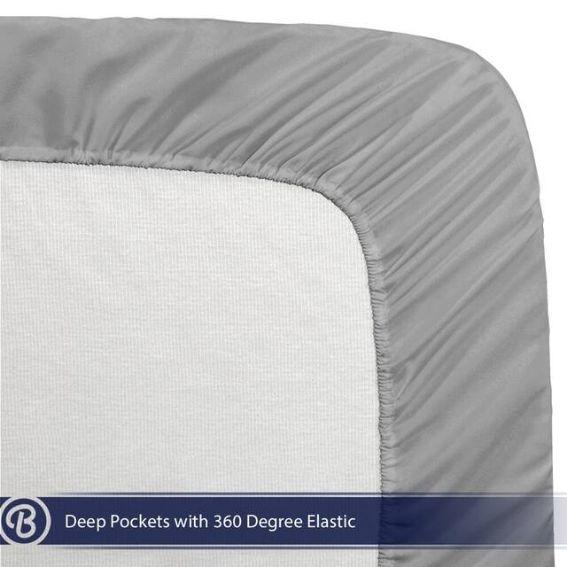 Bare Home Deep Pocket Fitted Sheet & Pillowcase Set, Hypoallergenic