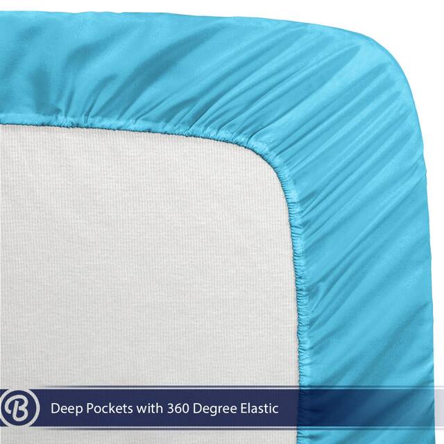 Bare Home Deep Pocket Fitted Sheet & Pillowcase Set, Hypoallergenic