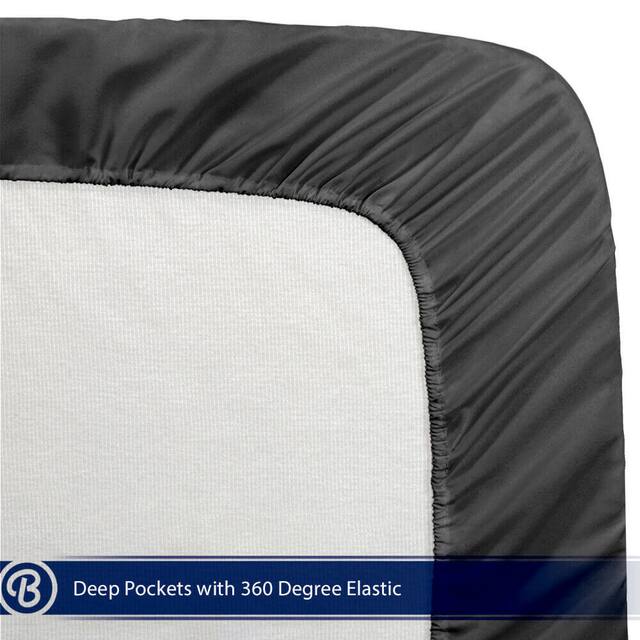 Bare Home Deep Pocket Fitted Sheet & Pillowcase Set, Hypoallergenic