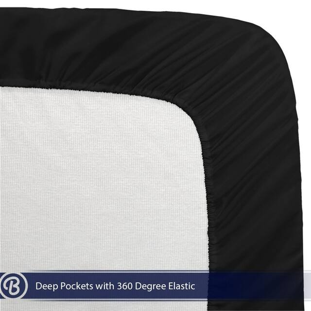 Bare Home Deep Pocket Fitted Sheet & Pillowcase Set, Hypoallergenic