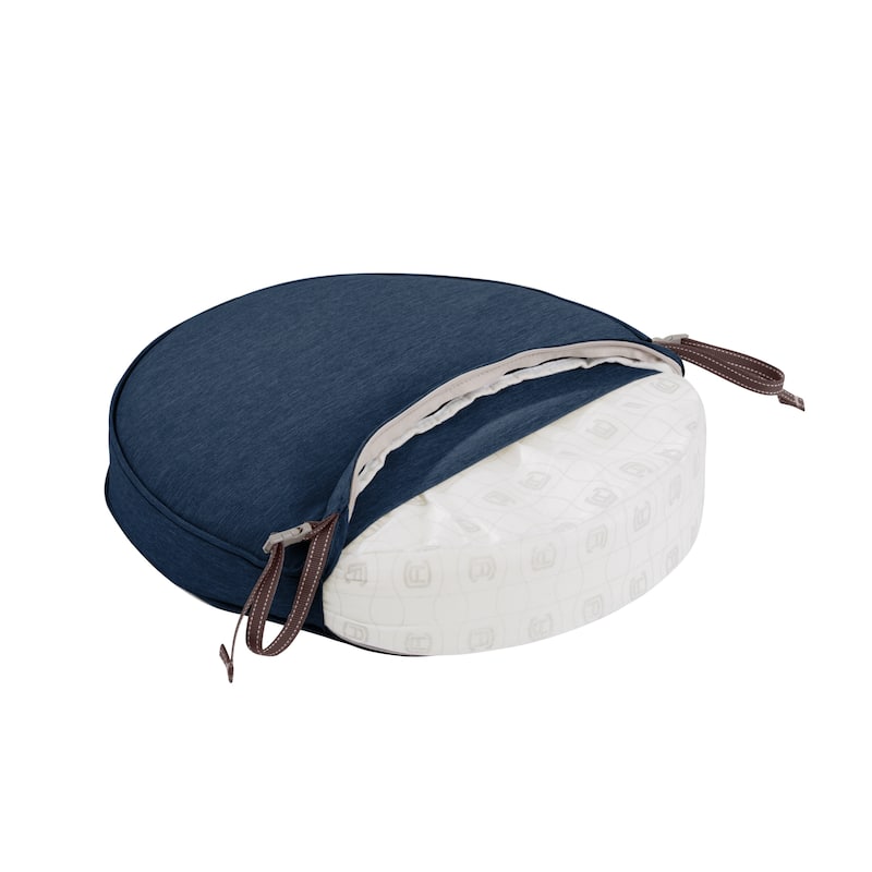 Classic Accessories Montlake Water-Resistant 18 Dia x 2 Inch Patio Dining Seat Cushion, Antique Beige