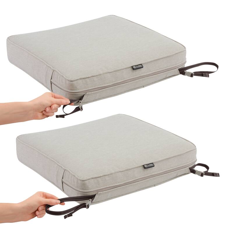 Classic Accessories Montlake Water-Resistant 19 x 19 x 3 Inch Patio Seat Cushion