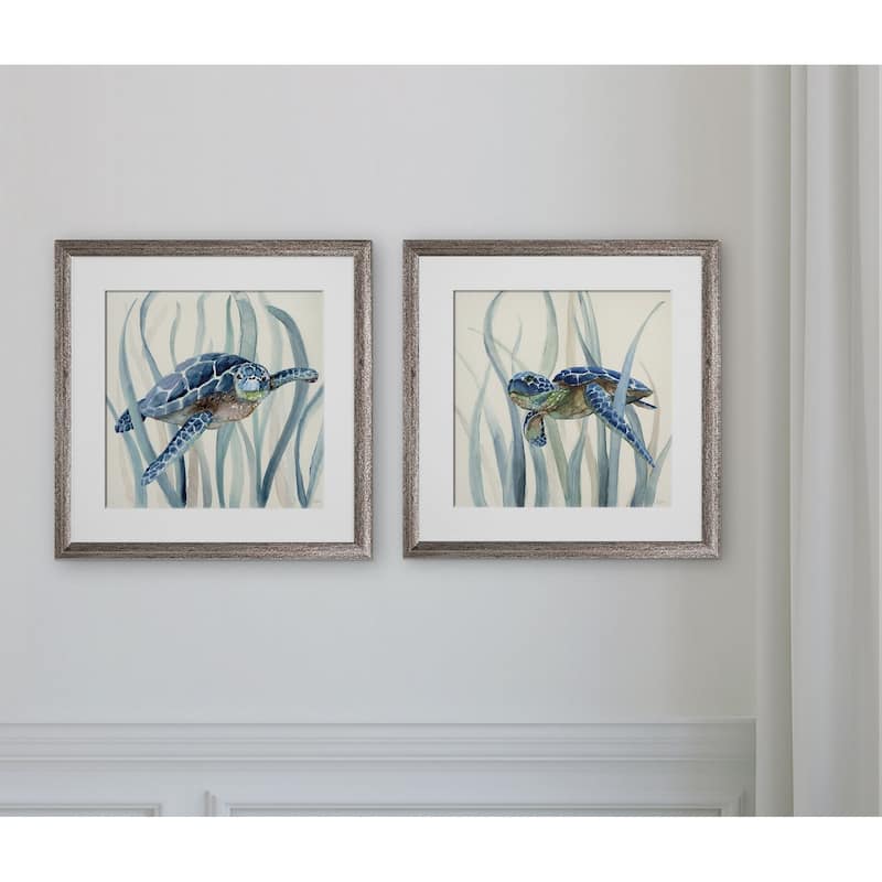 Turtle in Seagrass I -2 Piece Set