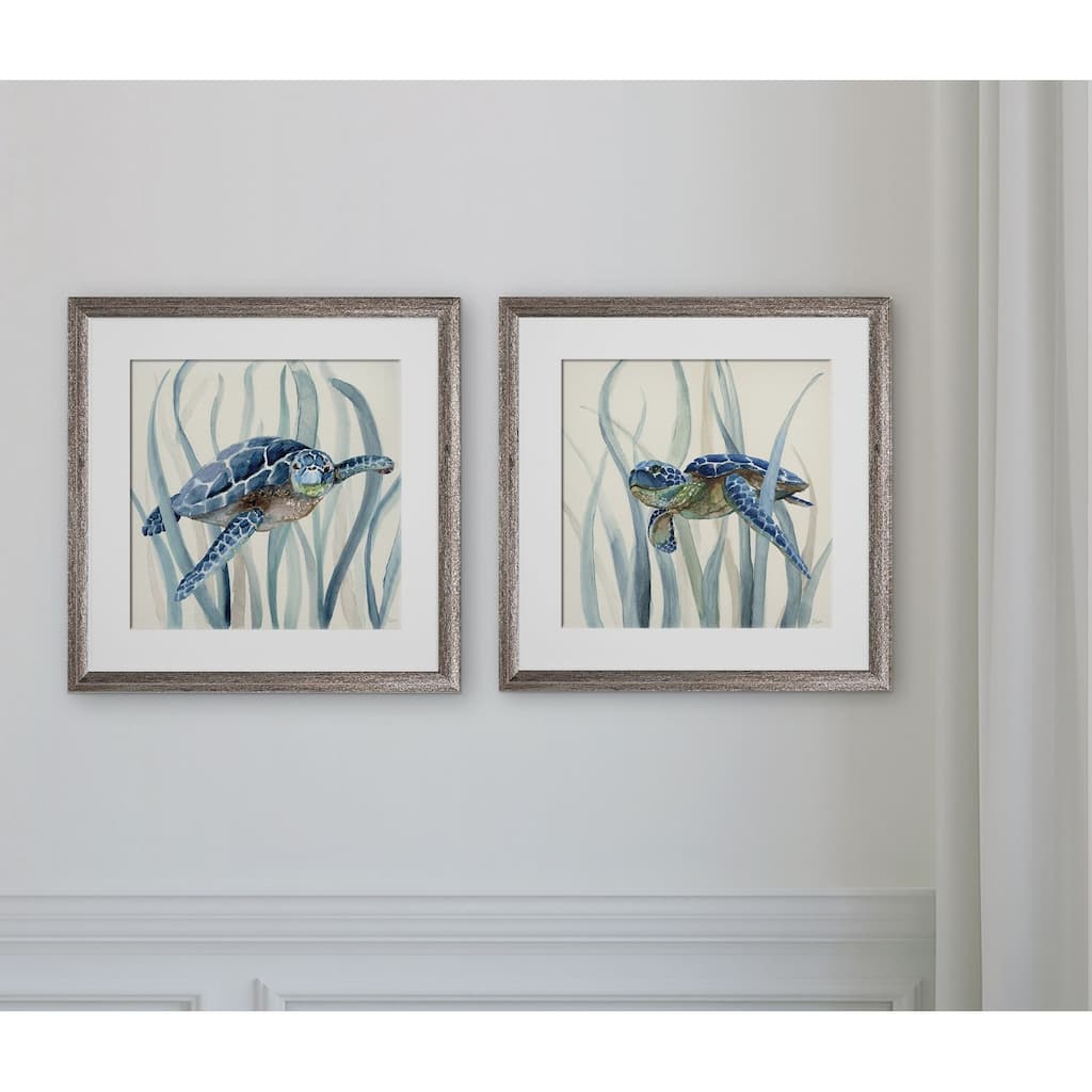 Turtle in Seagrass I -2 Piece Set