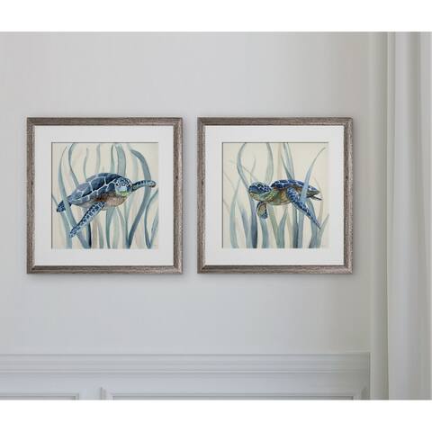 Turtle in Seagrass I -2 Piece Set
