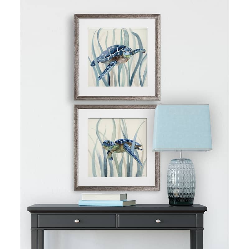 Turtle in Seagrass I -2 Piece Set