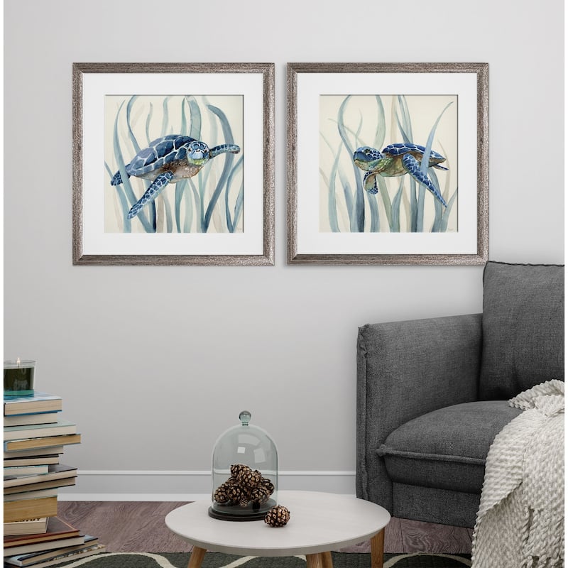 Turtle in Seagrass I -2 Piece Set