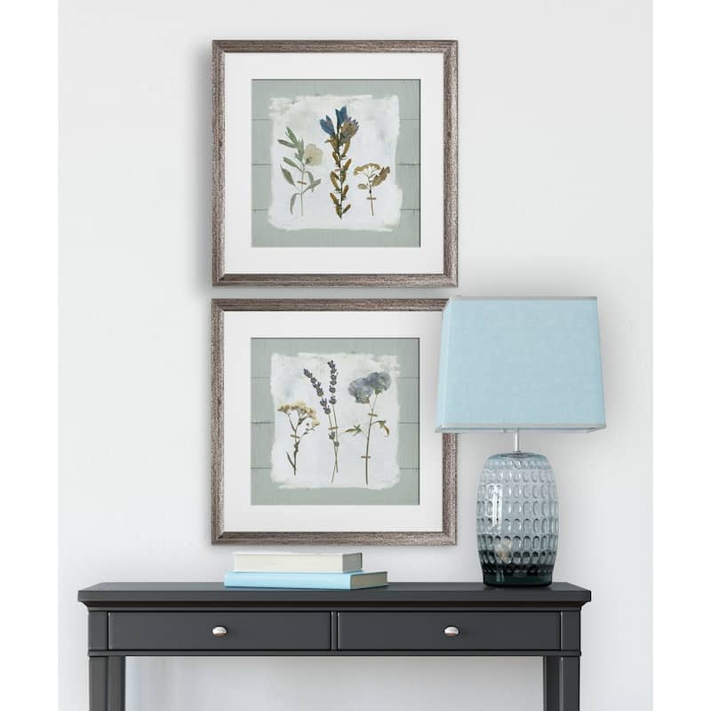 Pressed Flowers on Shiplap -2 Piece Set