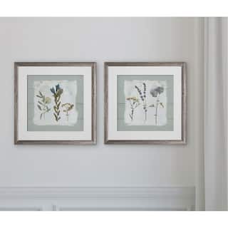 Pressed Flowers on Shiplap -2 Piece Set