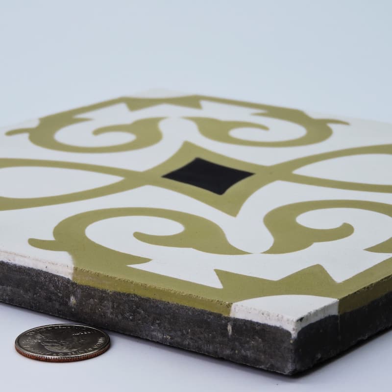 Handmade Agadir in Gold and Black Tile, Pack of 12 (Morocco)