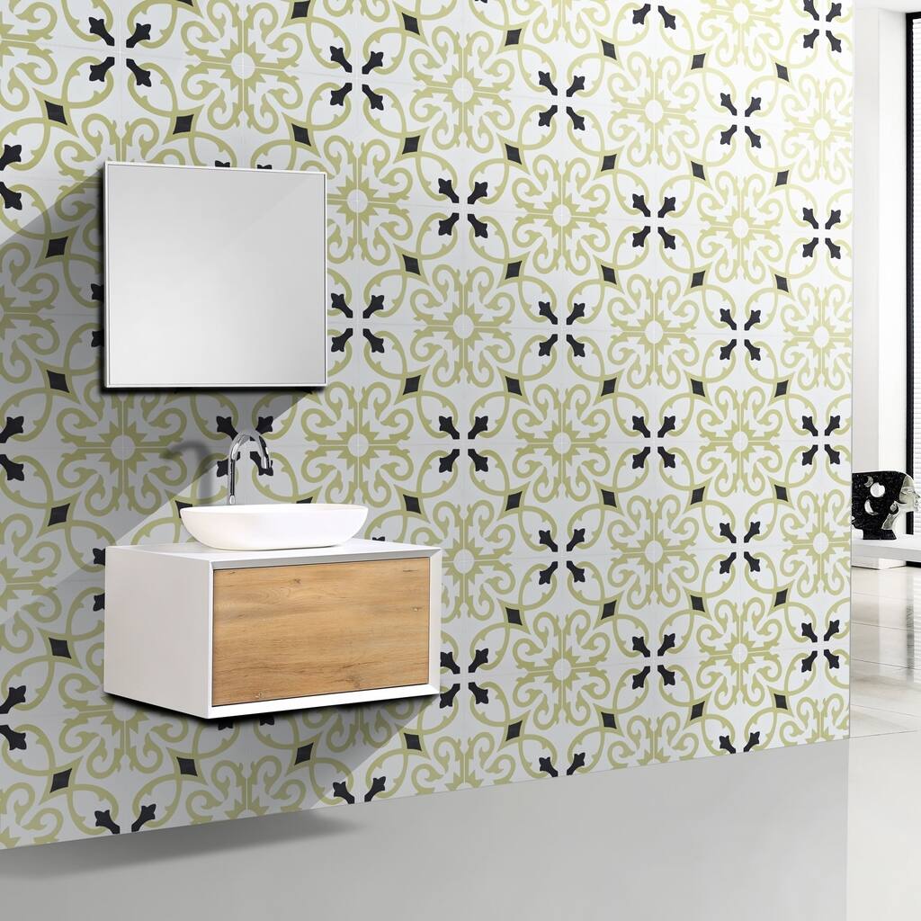 Handmade Agadir in Gold and Black Tile, Pack of 12 (Morocco)